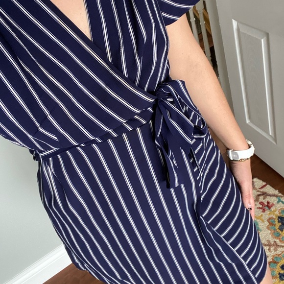 Navy & White Striped Dress - Picture 3 of 3